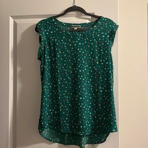 NWOT Green Dainty Floral Blouse